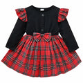FANCYINN Toddler Baby Girl Plaid Dress Set Pleated Ruffle Christmas Size 3-4Y by Deal US