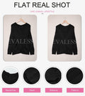 EVALESS Women's Medium Black V Neck Striped Sweater Pullover Knit Top by Deal US