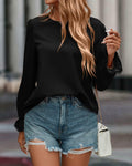PRETTYGARDEN Womens Lace Crochet Long Sleeve Top Black Size XXL by Deal US