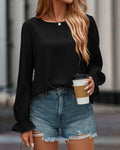 PRETTYGARDEN Womens Lace Crochet Long Sleeve Top Black Size XXL by Deal US