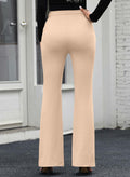 EVALESS Womens Flared Dress Pants Beige XL Slim High Waisted Pockets by Deal US