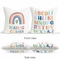 Reading Corner Classroom Decorative Pillow Covers 18x18 Set of 2 Alphabet by Deal US