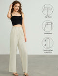 Tapata Wide Leg Pants Women Beige High Waist Casual Size 10 by Deal US