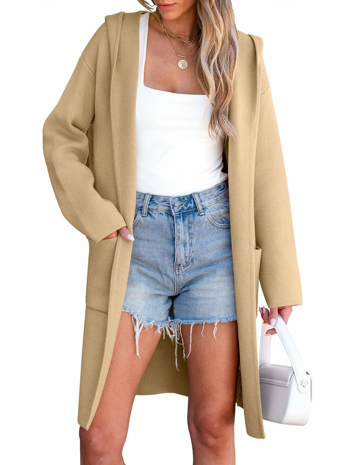 ANRABESS Oversized Knit Hoodie Cardigan Sweater Coatigan Women Size S by Deal US