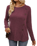 Funlingo Women's Red Long Sleeve Sweater Tunic Casual Pullover Size L by Deal US