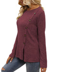 Funlingo Women's Red Long Sleeve Sweater Tunic Casual Pullover Size L by Deal US