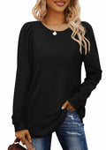 AGSEEM Womens Black Oversized Long Sleeve Tunic Sweatshirt Casual Sweaters L by Deal US
