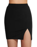 MANGOPOP Women's Ribbed Bodycon Mini Skirt High Waist Size S by Deal US