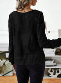 Samefar Womens Black Long Sleeve Tunic Top Small Stretchy Knit Lightweight by Deal US