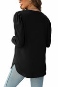 AGSEEM Womens Black Oversized Long Sleeve Tunic Sweatshirt Casual Sweaters L by Deal US