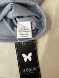 LOMON Women's Slim Fit Scoop Neck T-Shirt Gray Blue Size M by Deal US