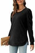 AGSEEM Womens Black Oversized Long Sleeve Tunic Sweatshirt Casual Sweaters L by Deal US