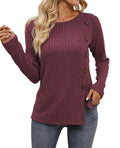Funlingo Women's Red Long Sleeve Sweater Tunic Casual Pullover Size L by Deal US