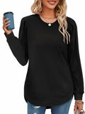 AGSEEM Womens Black Oversized Long Sleeve Tunic Sweatshirt Casual Sweaters L by Deal US