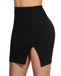 MANGOPOP Women's Ribbed Bodycon Mini Skirt High Waist Size S by Deal US
