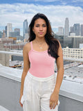 Abonlen Womens Ribbed Tank Top Pink XS Sleeveless Scoop Neck Soft Tee by Deal US
