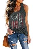 T&Twenties Women's 4th of July Patriotic Flag Racerback Tank Top USA Vest, Size by Deal US