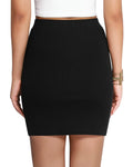 MANGOPOP Women's Ribbed Bodycon Mini Skirt High Waist Size S by Deal US