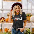 Thanksgiving Shirt Women M Gobble Gobble Pumpkin Turkey Graphic Tee by Deal US