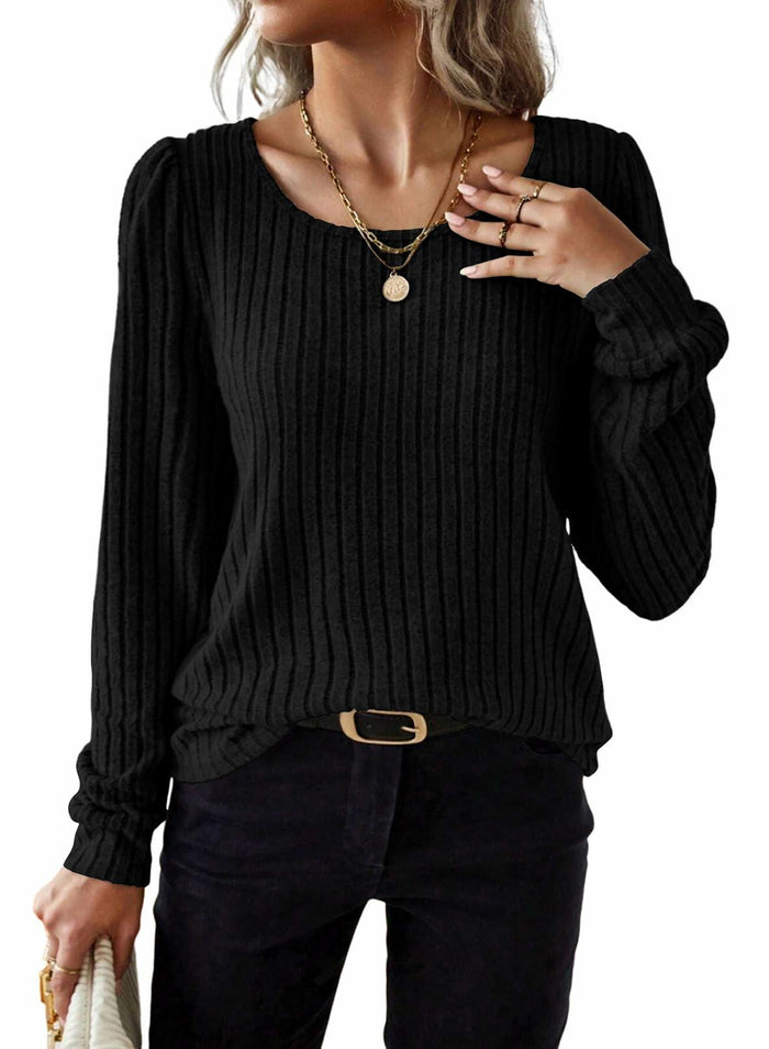 Samefar Womens Black Long Sleeve Tunic Top Small Stretchy Knit Lightweight by Deal US