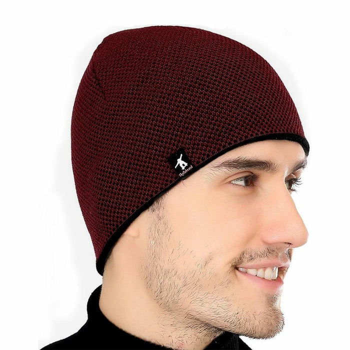 DOANNOTIUM Winter Beanie Skull Cap Warm Knit Lined Toboggan Hat 7-Wine Red by Deal US
