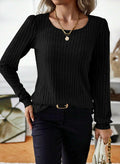 Samefar Womens Black Long Sleeve Tunic Top Small Stretchy Knit Lightweight by Deal US