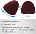 DOANNOTIUM Winter Beanie Skull Cap Warm Knit Lined Toboggan Hat 7-Wine Red by Deal US