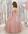 JISISANG White Satin Tulle Bow-Knot Flower Girl Dress Size 04 by Deal US