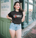 Thanksgiving Shirt Women M Gobble Gobble Pumpkin Turkey Graphic Tee by Deal US