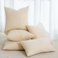 GEGELICA 2-Pack Beige Chenille Pillow Covers 12x20in Soft Modern Boho Throw by Deal US