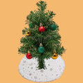 4-Pack Mini Christmas Tree Skirts 15" White Xmas Holiday Decor by Deal US