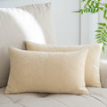 GEGELICA 2-Pack Beige Chenille Pillow Covers 12x20in Soft Modern Boho Throw by Deal US