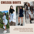 Jeossy Women's Nude Chelsea Combat Boots DJY9620, Platform, Size 9 by Deal US