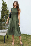 ZOOMOON Women's Maxi Dress Smocked Waist Army Green - Size XL by Deal US