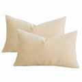 GEGELICA 2-Pack Beige Chenille Pillow Covers 12x20in Soft Modern Boho Throw by Deal US