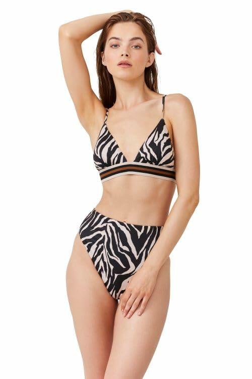 Gottex Women's Wild Nostalgia Over The Shoulder Triangle Top Black Brown - 14 by Deal US