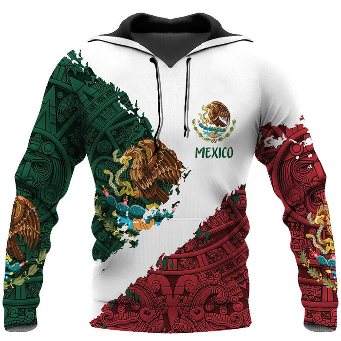 FAYBA Mexican Hoodie 3D Print Casual Pullover White 2XL Aztec Style by Deal US