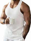 COZYEASE Men's Rib Knit Sleeveless Tank Top Green Small Casual Bodycon by Deal US
