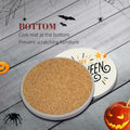 Bribay Halloween Pumpkin Cat Coasters Set of 6 Ceramic Stone Mat Cork Base by Deal US