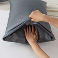Moccabebe 2 Pc King Size Pillowcases 20x36 Grey Cooling Bamboo Rayon Soft by Deal US