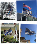Eugenys Thin Blue Line American Flag 3x5 Ft Black White Blue Durable Grommets by Deal US