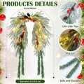 Chuangdi 36" Prelit Christmas Mailbox Swag Wreath with Pine Cones & Red Berries by Deal US