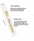 Vrogadso Miss Americana White Satin Sash Gold Glitter Letters by Deal US