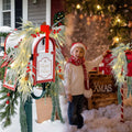 Chuangdi 36" Prelit Christmas Mailbox Swag Wreath with Pine Cones & Red Berries by Deal US