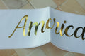 Vrogadso Miss Americana White Satin Sash Gold Glitter Letters by Deal US
