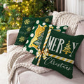 Fahrendom 4-Pack 16x16 Red Green Xmas Tree Snowflake Outdoor Pillow Covers by Deal US