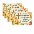 Vintage Thanksgiving Placemats Linen Pumpkin Leaves 12x18in 4PCS by Deal US