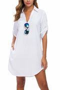 MANAIXUAN Women's Oversized Button Down Shirt Dress Casual 3/4 Sleeve XXL by Deal US