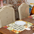 Vintage Thanksgiving Placemats Linen Pumpkin Leaves 12x18in 4PCS by Deal US
