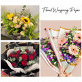 LOTMER 30 Sheets Flower Wrapping Paper, 3 Colors with 3 Ribbons & 30 Cards by Deal US